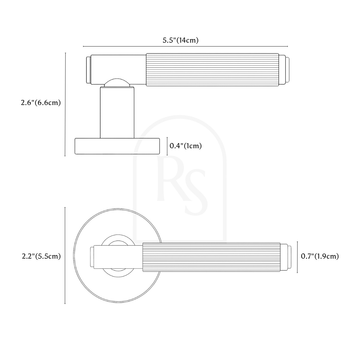 Stron Handle and Lock line drawing 1
