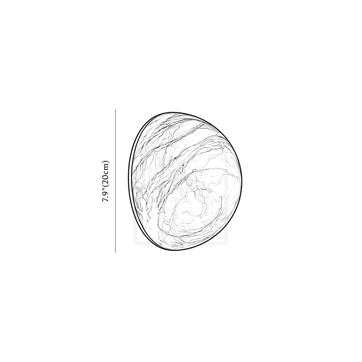 Hanen Alabaster Wall Sconce line drawing 2