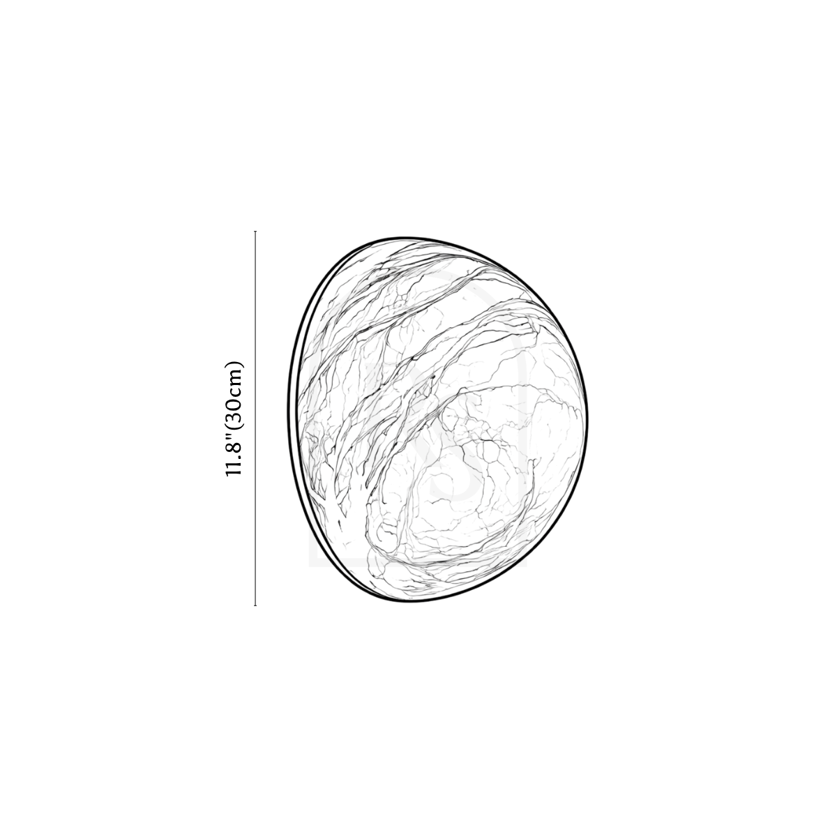 Hanen Alabaster Wall Sconce line drawing 3