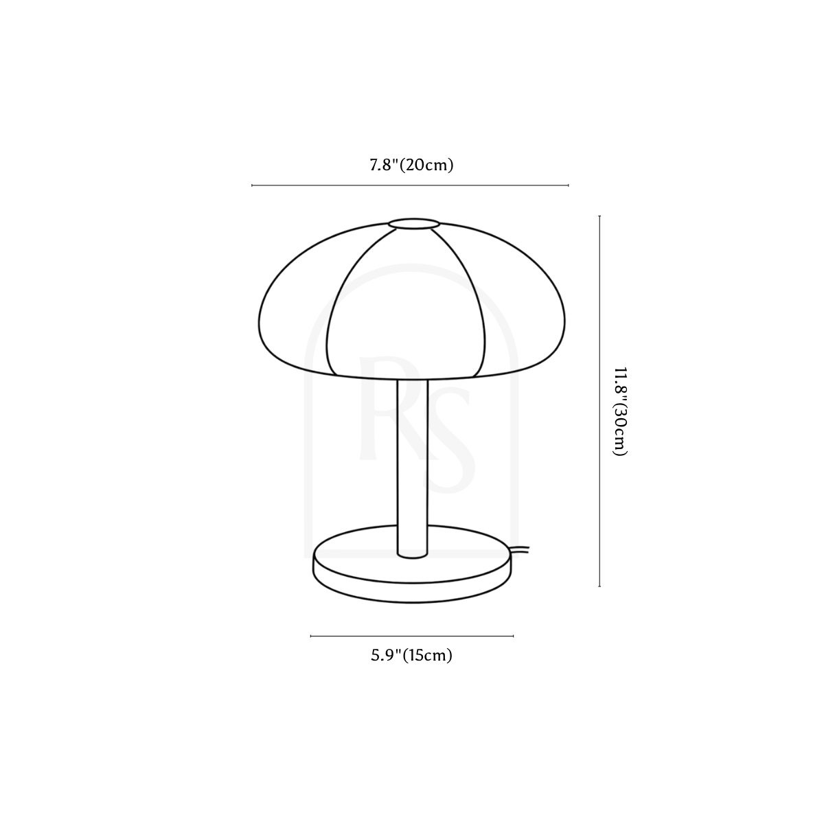 Harold Table Lamp line drawing 1