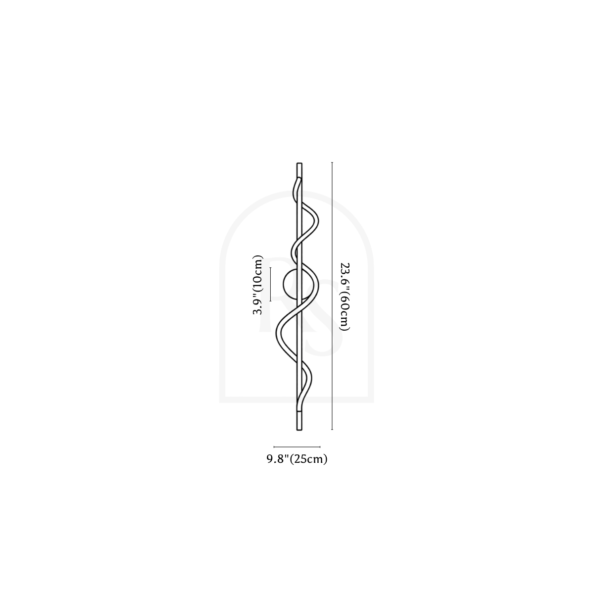 Helixa Wall Lamp line drawing 1