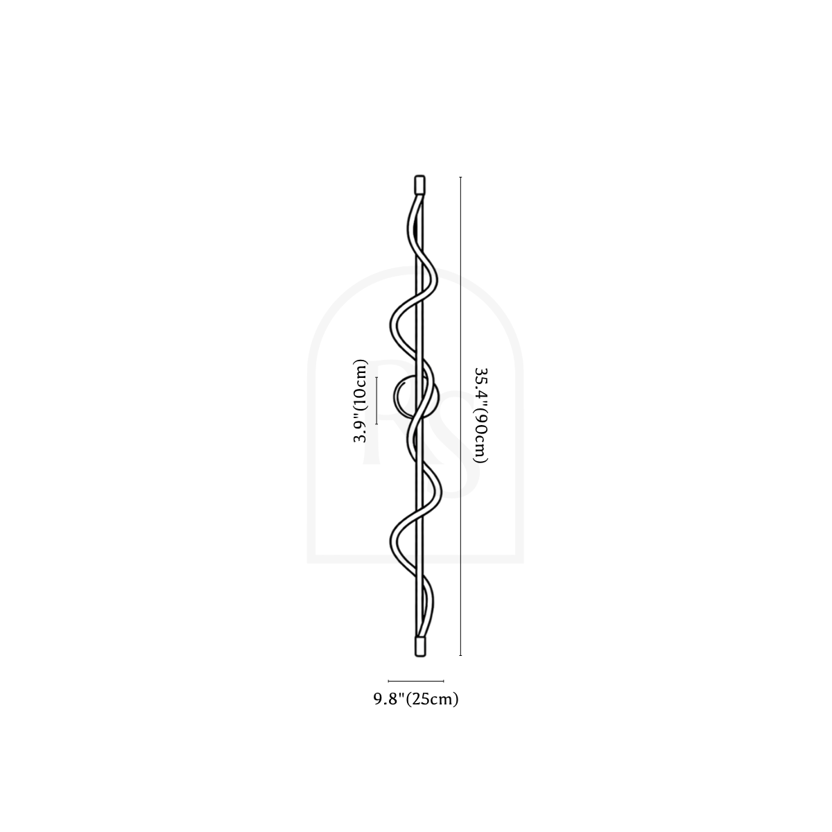 Helixa Wall Lamp line drawing 2