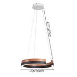 "Suspended pendant light with wooden frame, industrial detailing, 50cm diameter and height-adjustable cables."