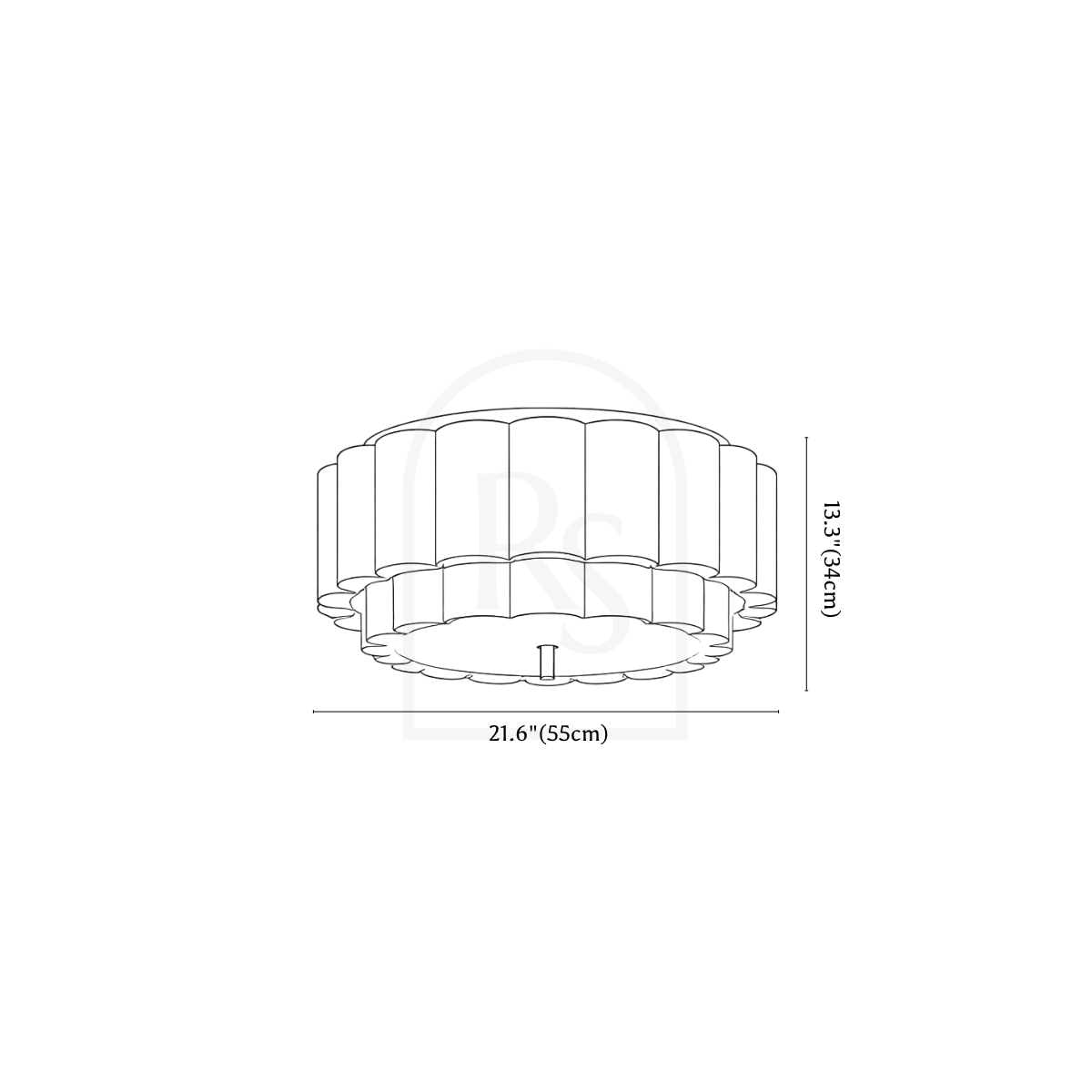 Hetis Ceiling Light line drawing 2