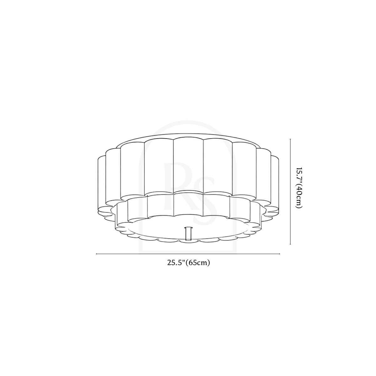 Hetis Ceiling Light line drawing 3