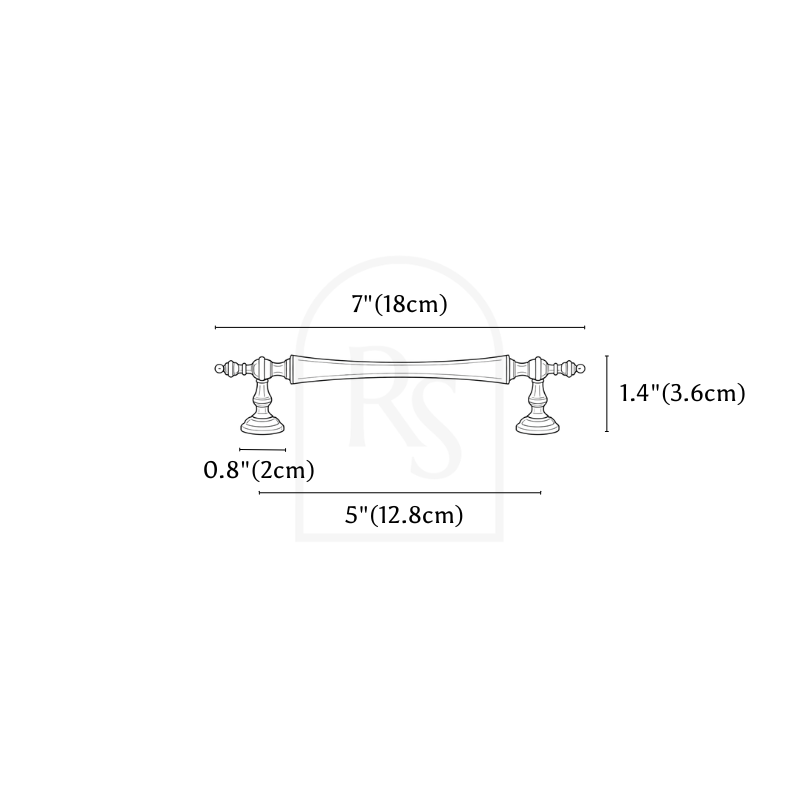 Arden Knob & Pull Bar line drawing 2
