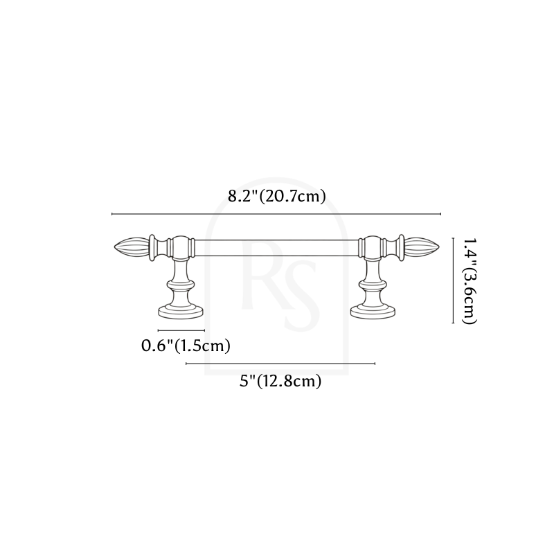 Aurel Knob & Pull Bar line drawing 4