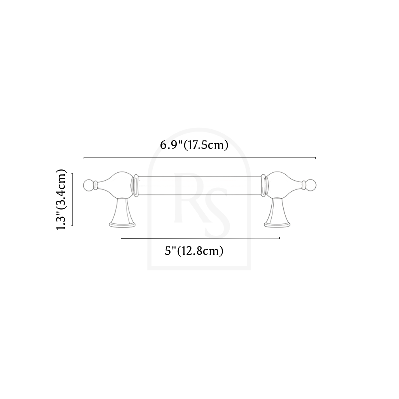 Fleck Knob & Pull Bar line drawing 3
