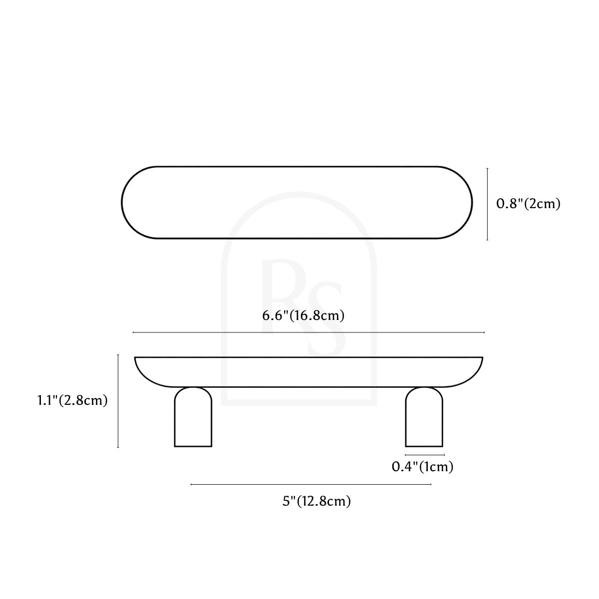 Pebla Knob & Pull Bar line drawing 3
