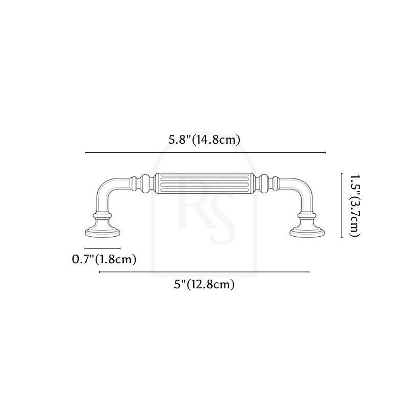 Rexo Knob & Pull Bar line drawing 2