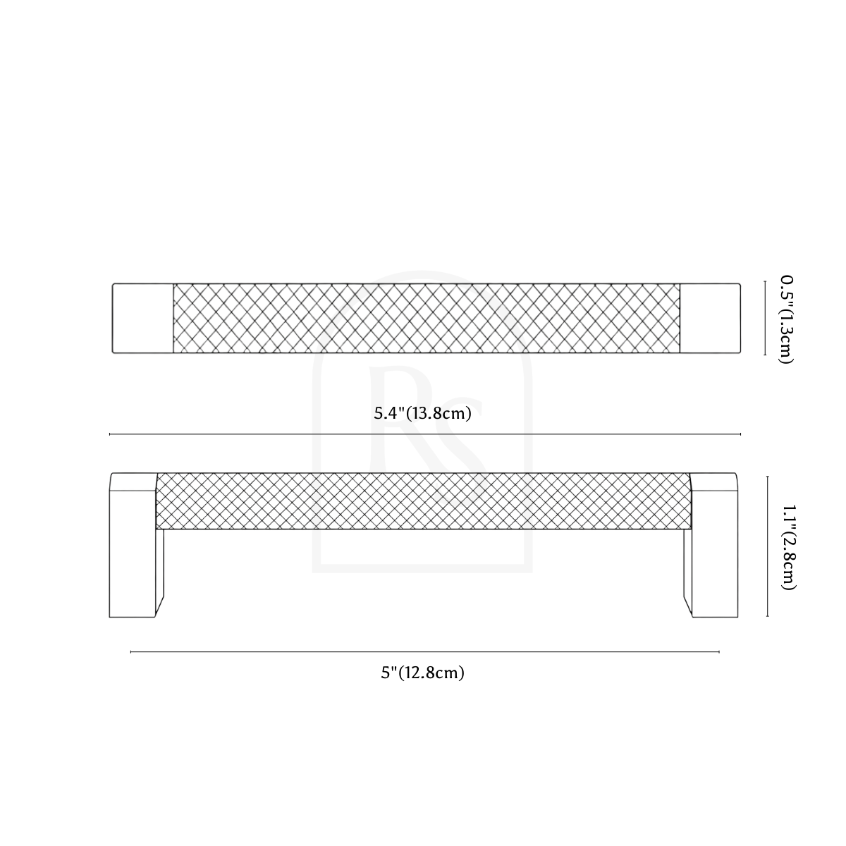 Rivo Knob & Pull Bar line drawing 3