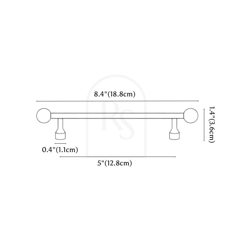 Viroc Knob & Pull Bar line drawing 4