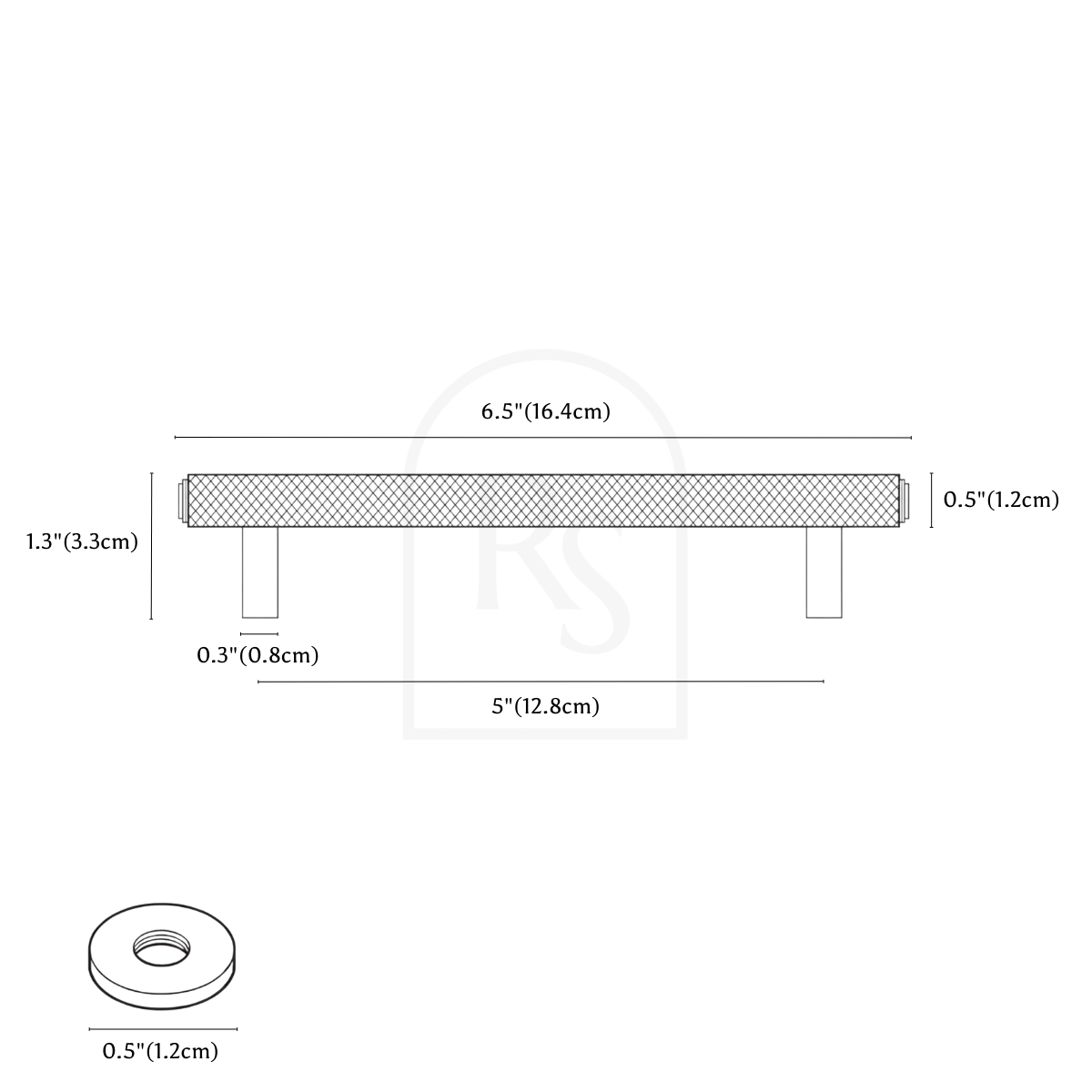 Mirox Knob & Pull Bar line drawing 4
