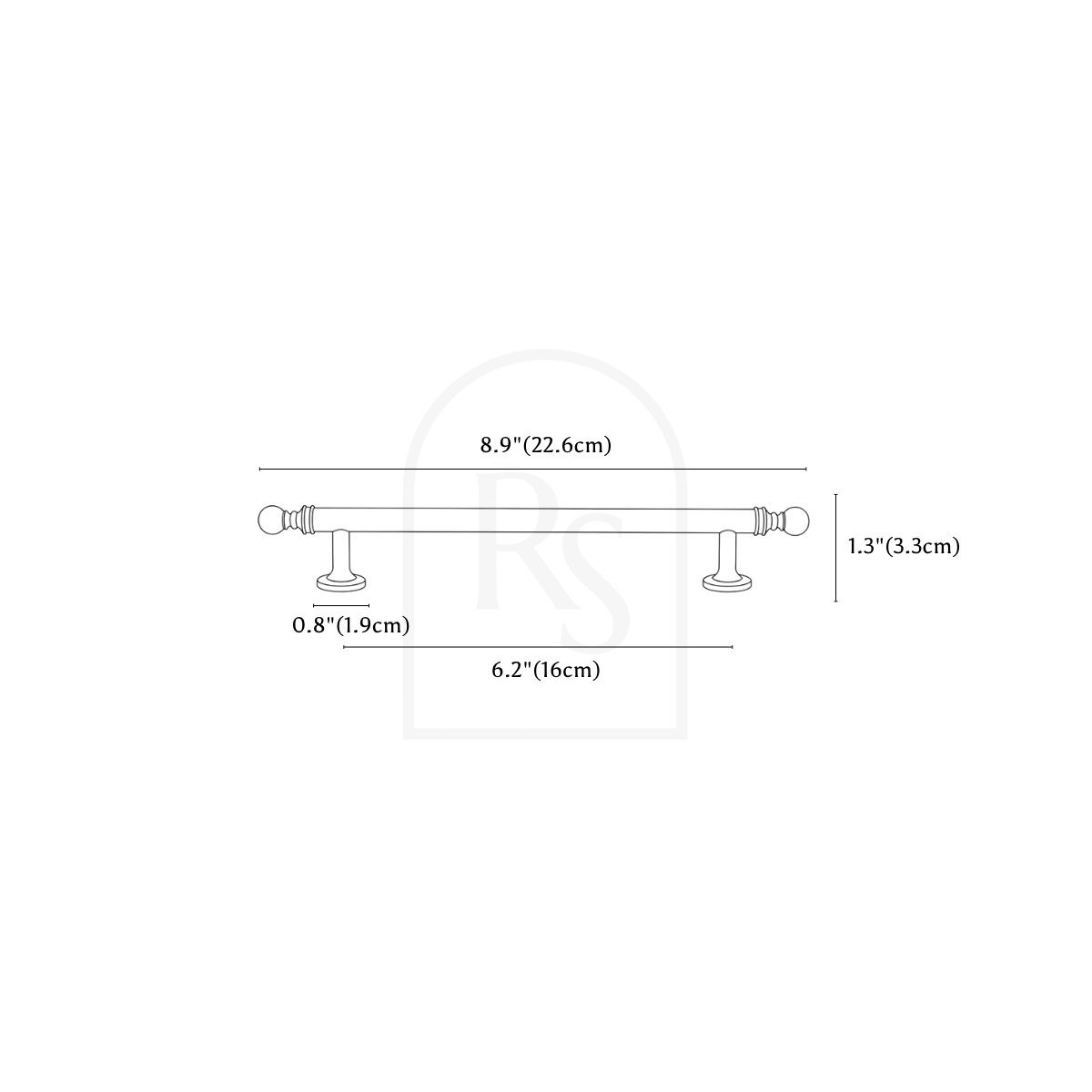 Corvin Knob & Pull Bar line drawing 4
