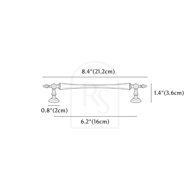 Arden Knob & Pull Bar line drawing 3