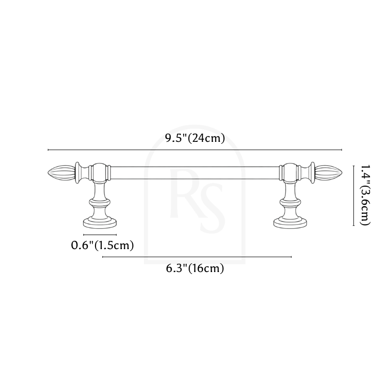 Aurel Knob & Pull Bar line drawing 5