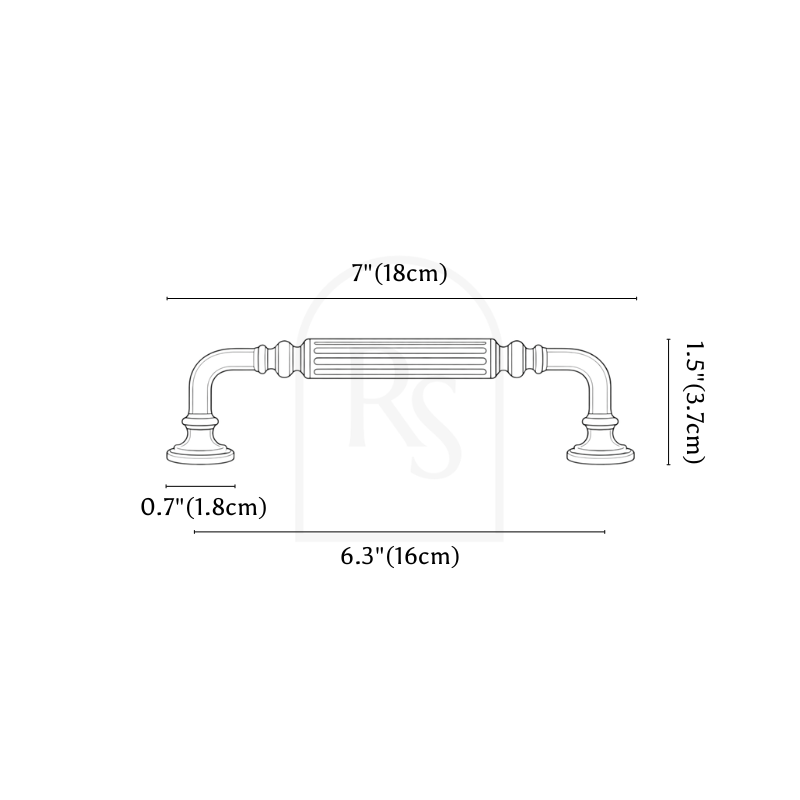 Rexo Knob & Pull Bar line drawing 3