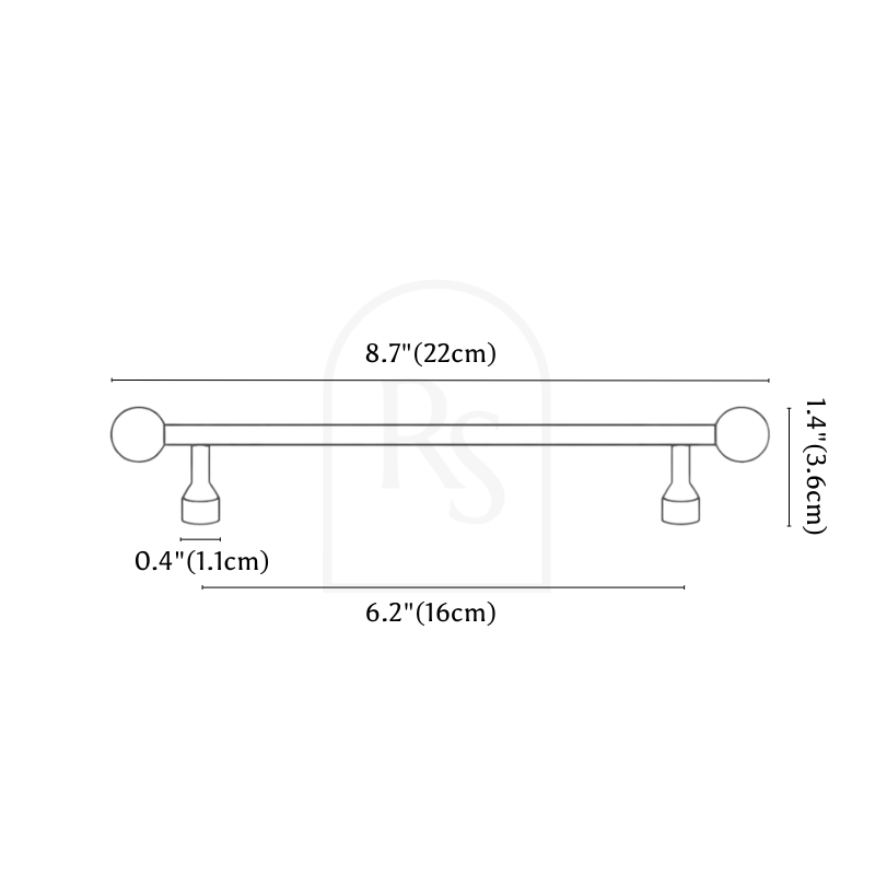 Viroc Knob & Pull Bar line drawing 5