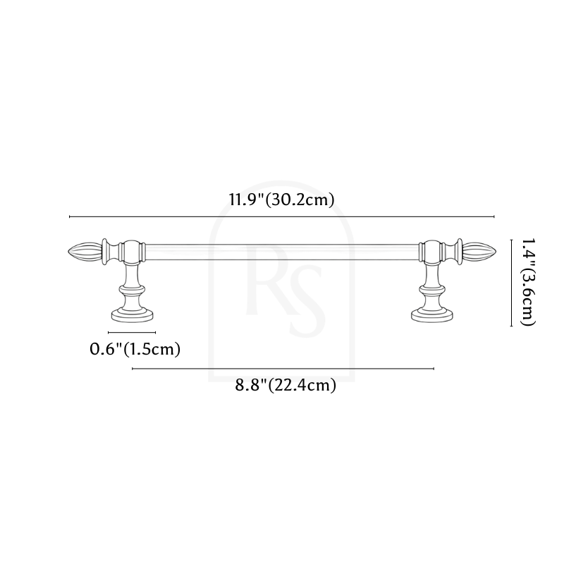 Aurel Knob & Pull Bar line drawing 6