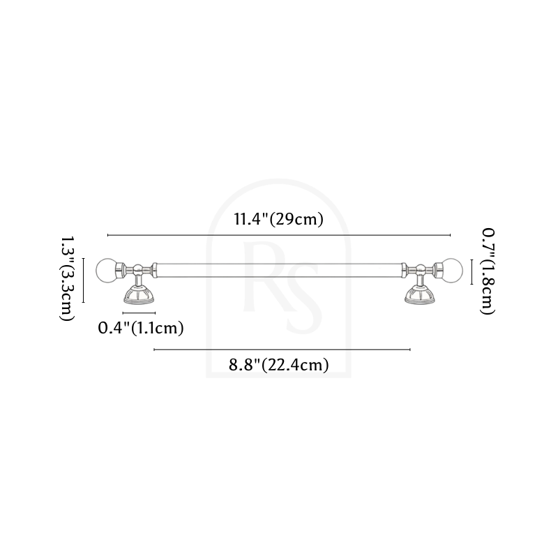Evia Knob & Pull Bar line drawing 5