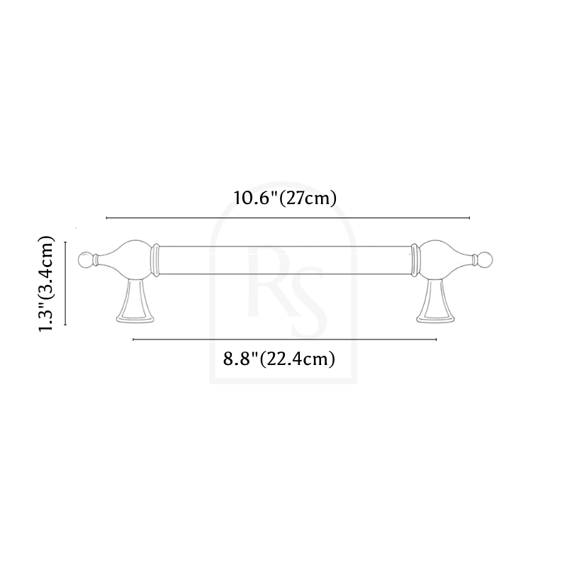 Fleck Knob & Pull Bar line drawing 4