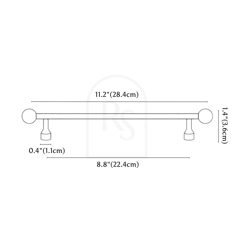 Viroc Knob & Pull Bar line drawing 6