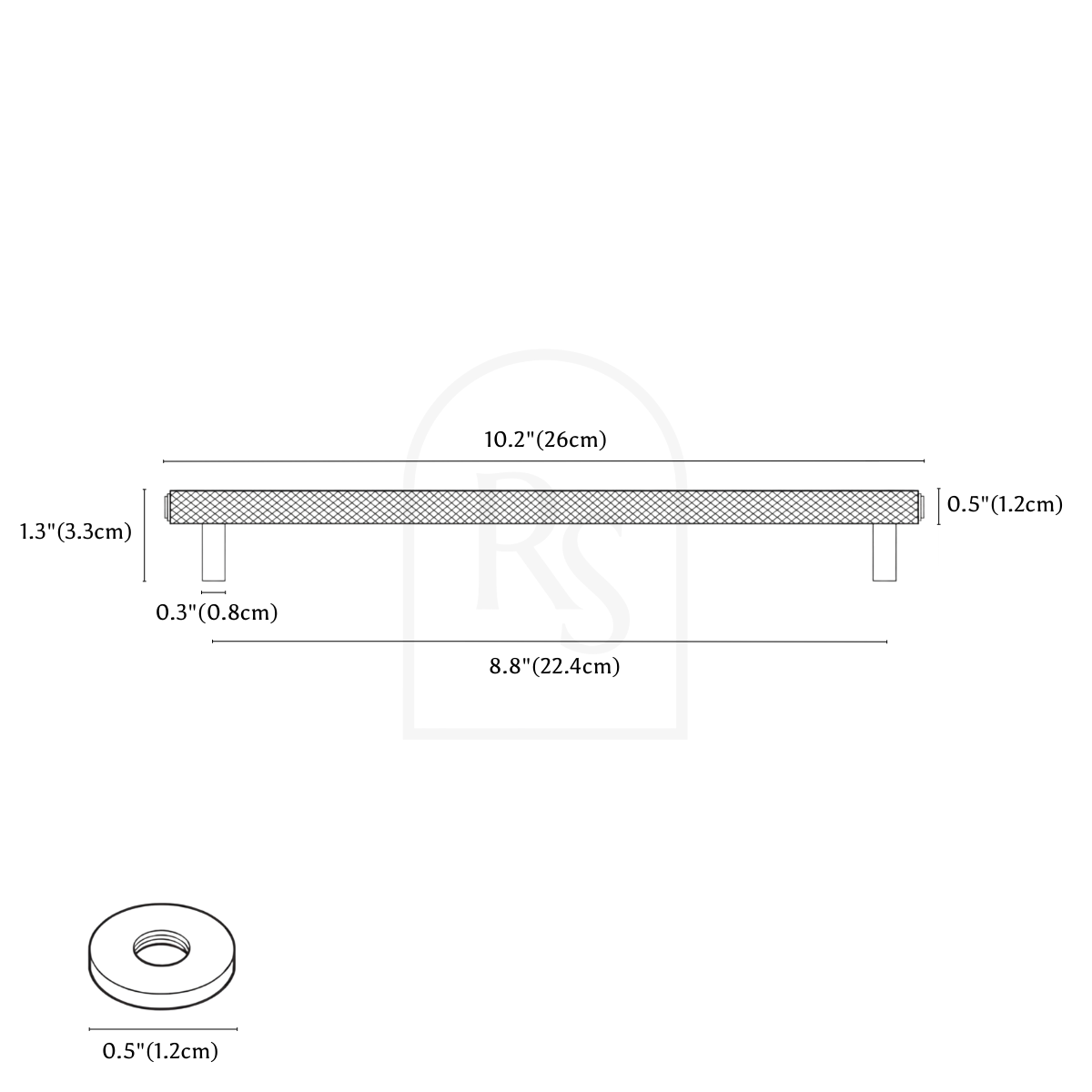 Mirox Knob & Pull Bar line drawing 5