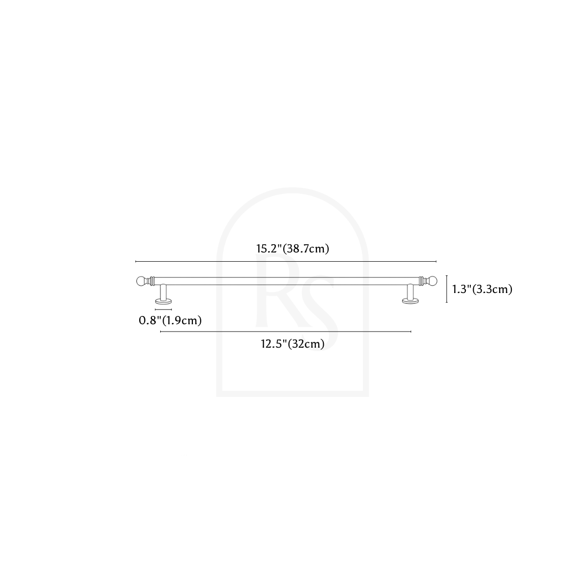 Corvin Knob & Pull Bar line drawing 6