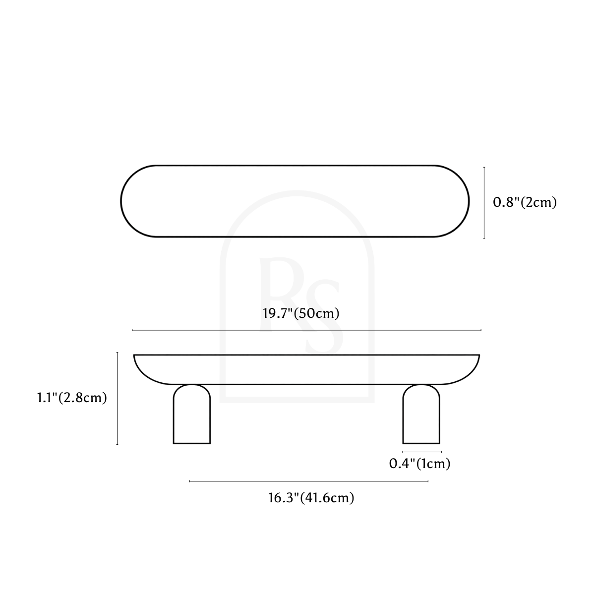Pebla Knob & Pull Bar line drawing 6