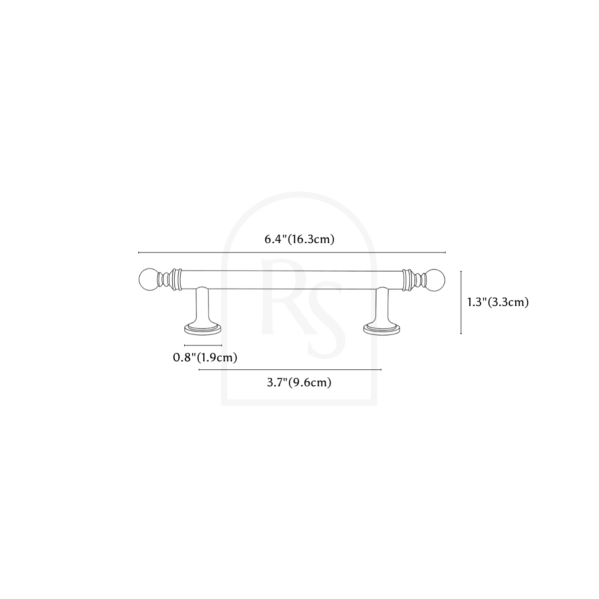 Corvin Knob & Pull Bar line drawing 2
