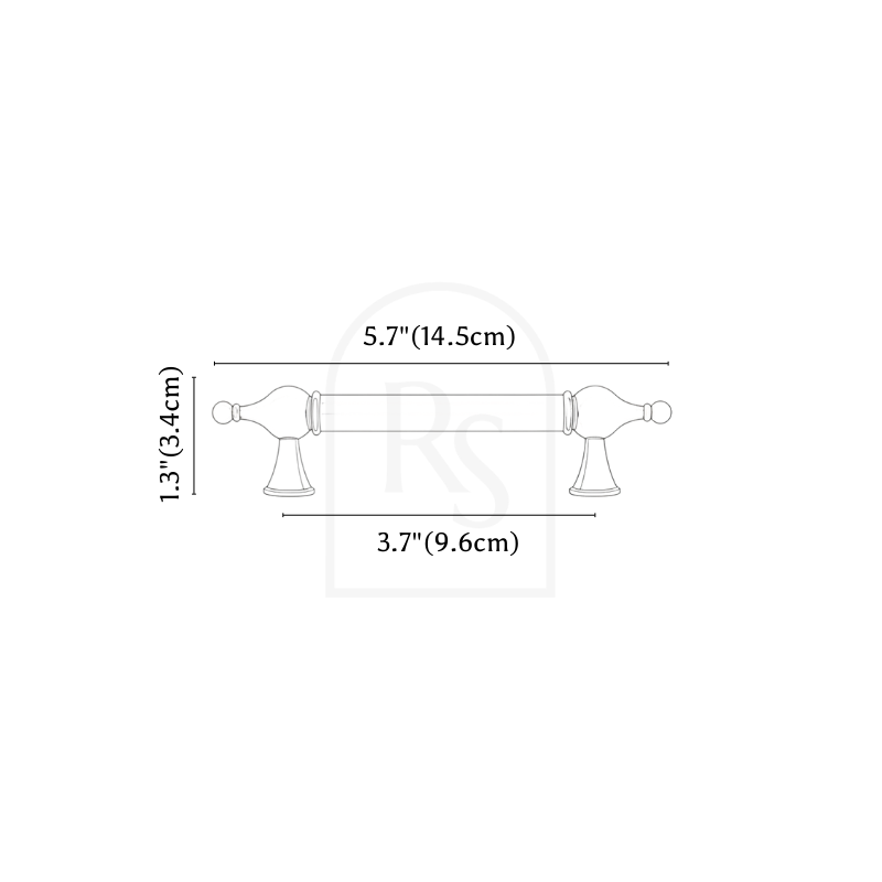 Fleck Knob & Pull Bar line drawing 2