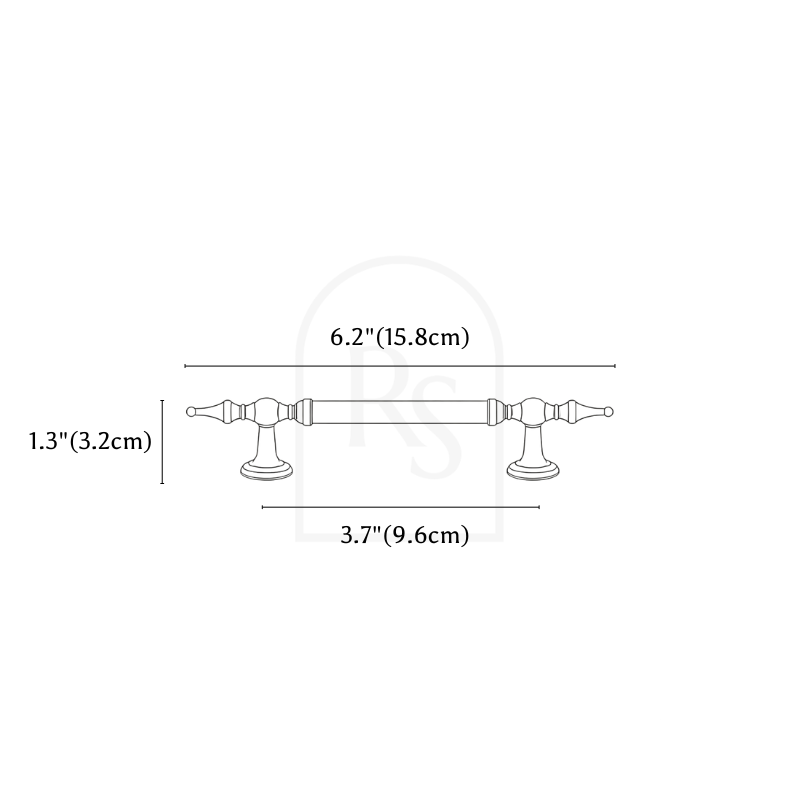 Oxley Knob & Pull Bar line drawing 2