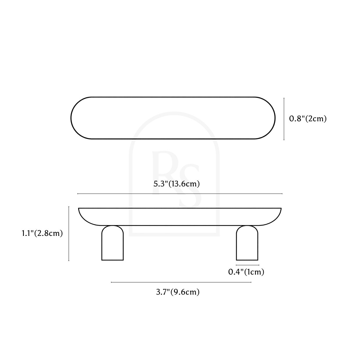 Pebla Knob & Pull Bar line drawing 2