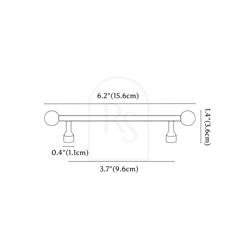 Viroc Knob & Pull Bar line drawing 3