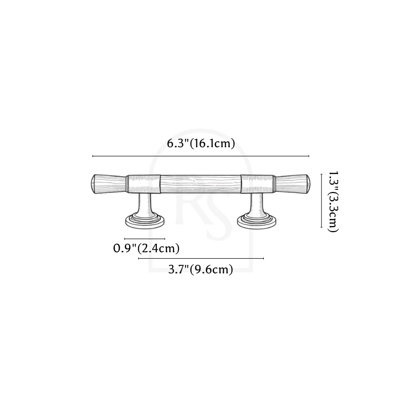 Ivex Knob & Pull Bar line drawing 2