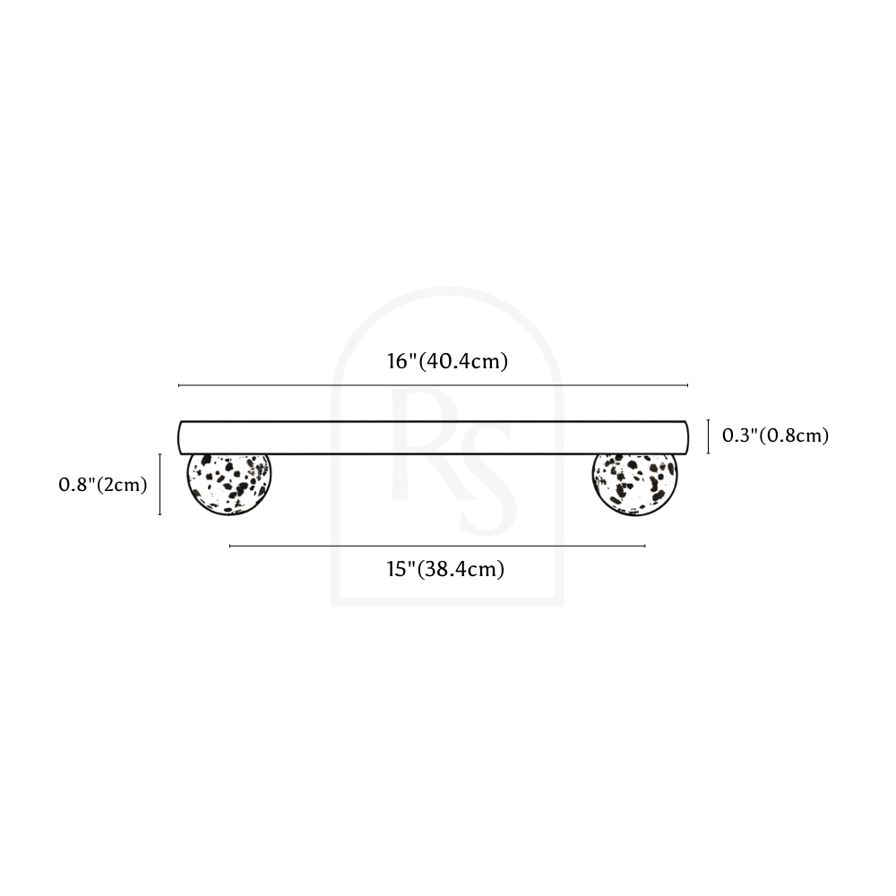 Parasa Marble Pull Bar - Open Box line drawing 4