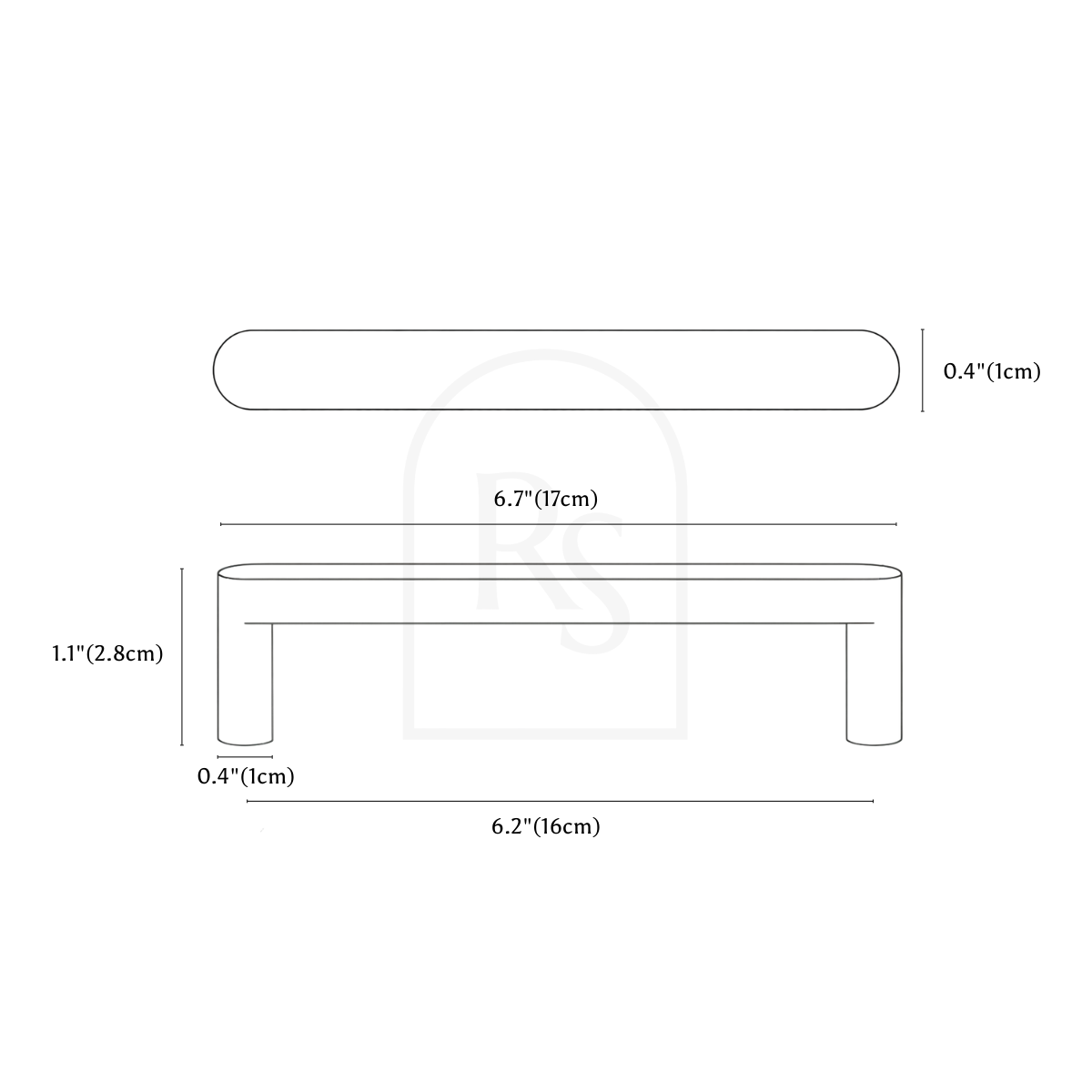 Arvo Knob & Pull Bar line drawing 4