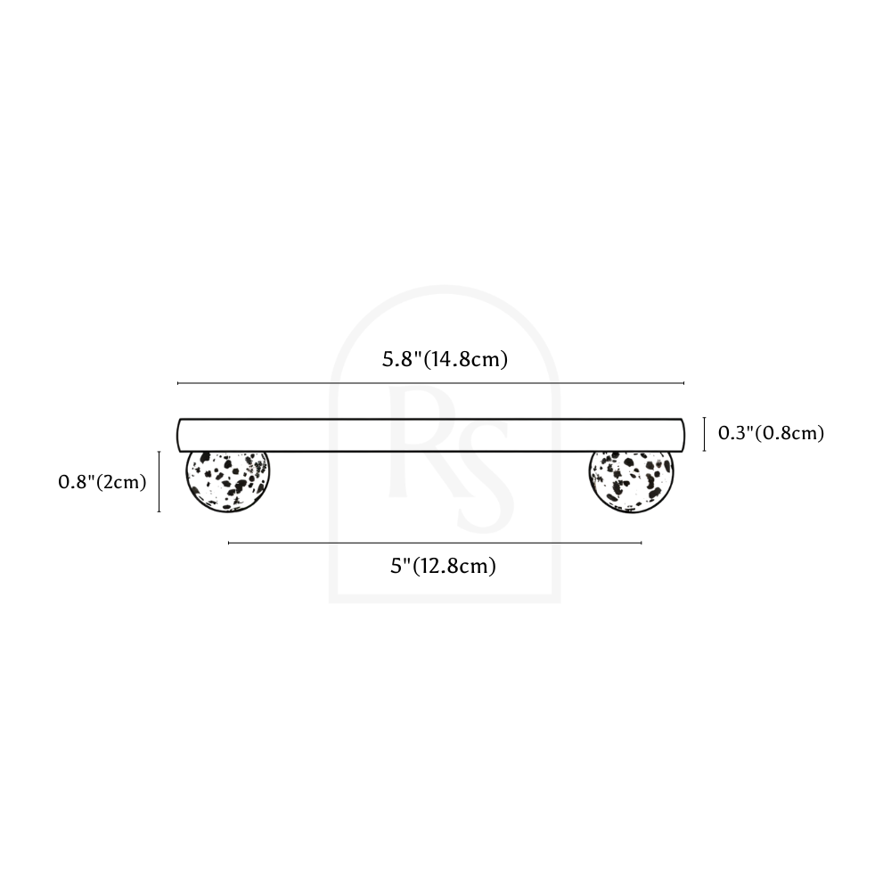 Parasa Marble Pull Bar - Open Box line drawing 2