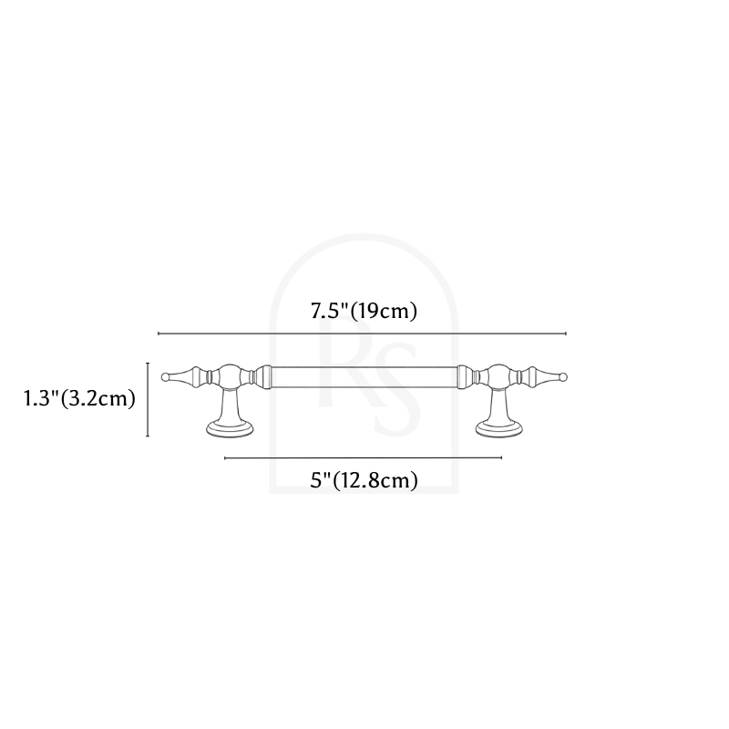 Oxley Knob & Pull Bar line drawing 3