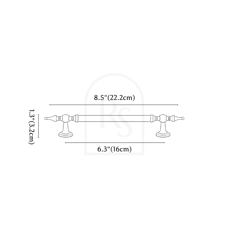 Oxley Knob & Pull Bar line drawing 4