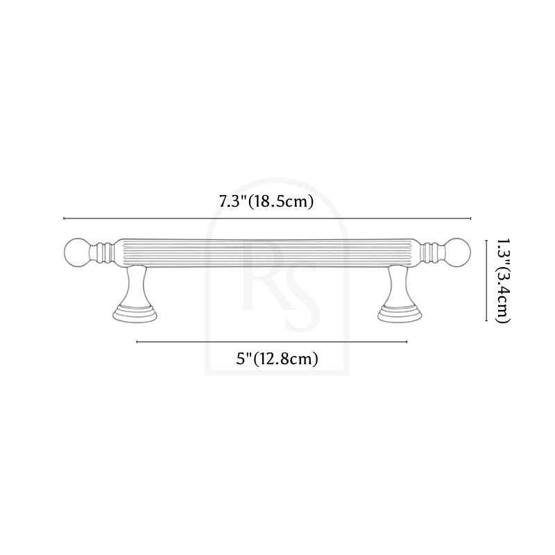 Stren Knob & Pull Bar line drawing 3