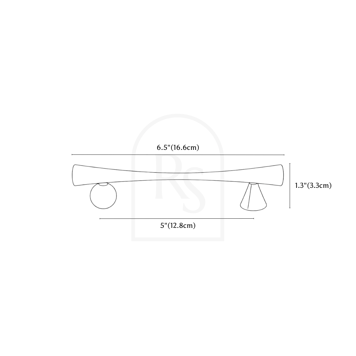 Elric Knob & Pull Bar line drawing 3