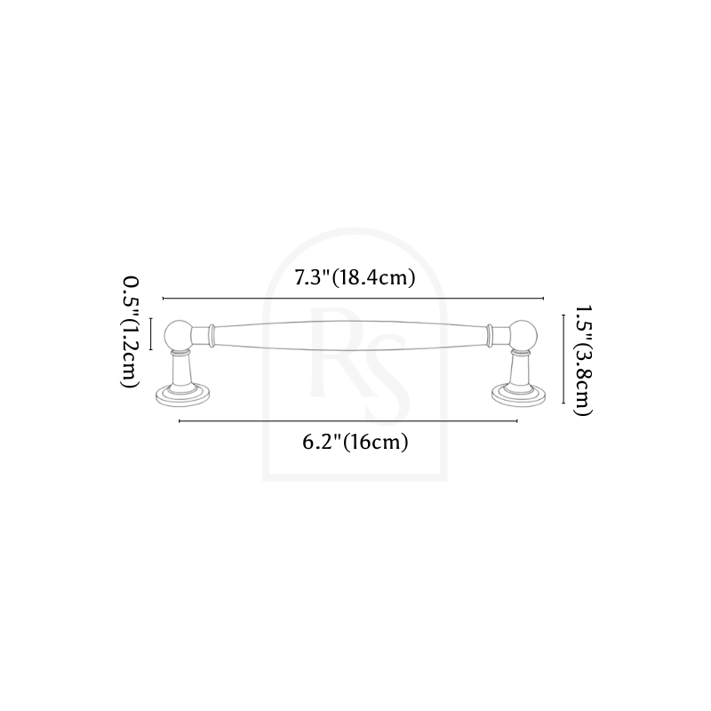 Omino Knob & Pull Bar line drawing 3