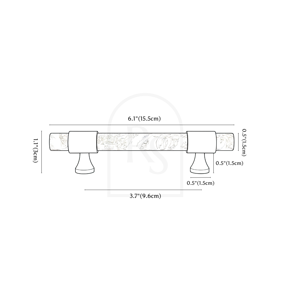 Seline Pull Bar line drawing 2