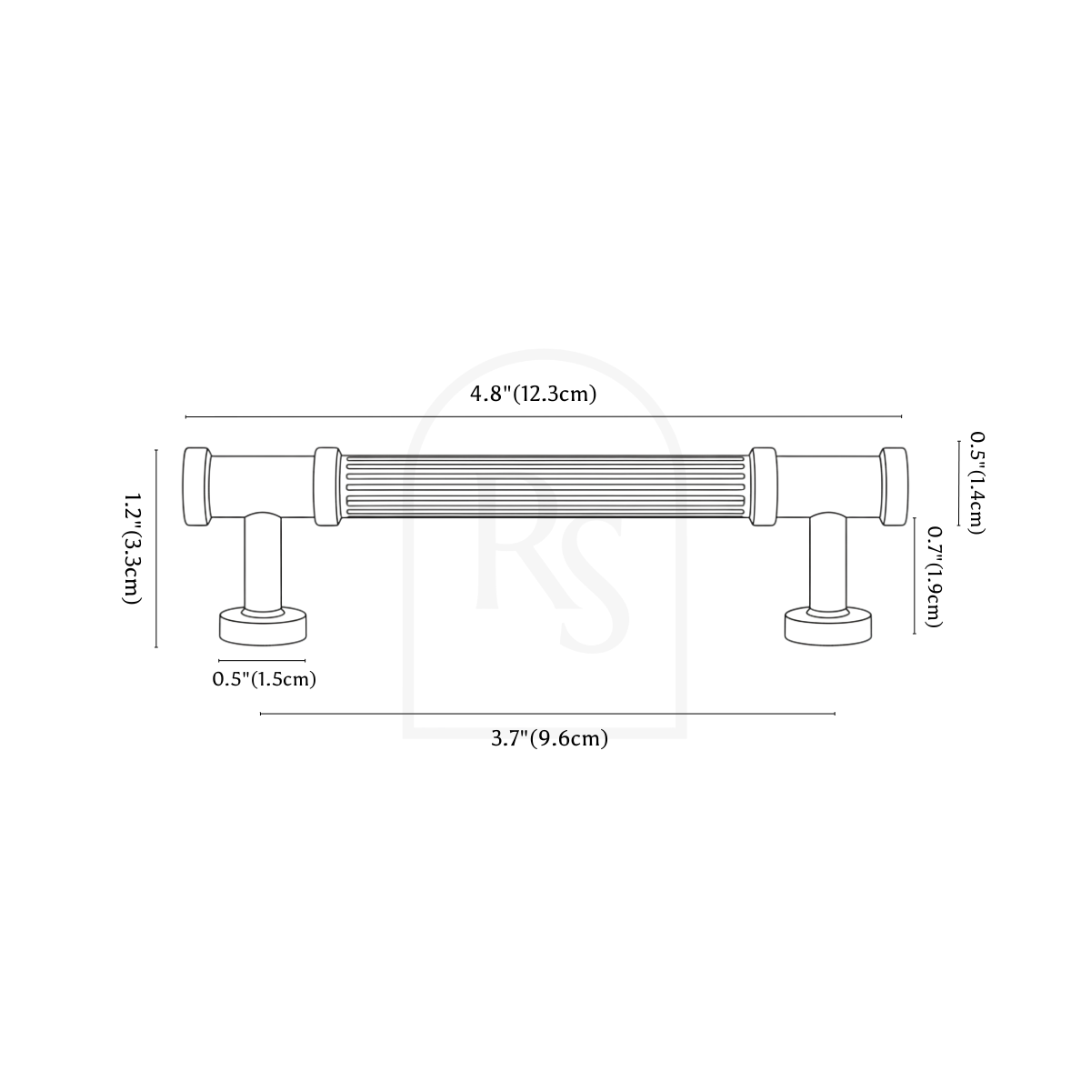 Aque Knob & Pull Bar line drawing 2