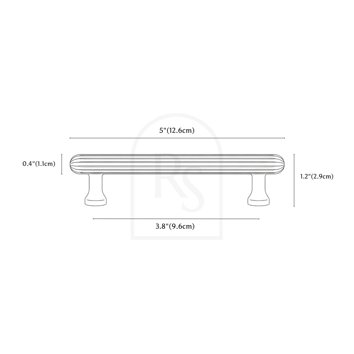 Berdo Knob & Pull Bar line drawing 2