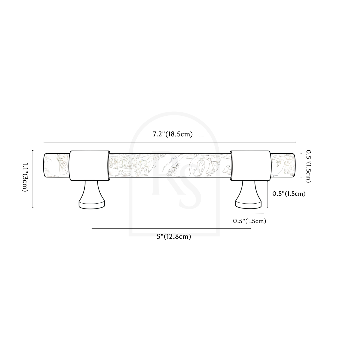 Seline Pull Bar line drawing 3