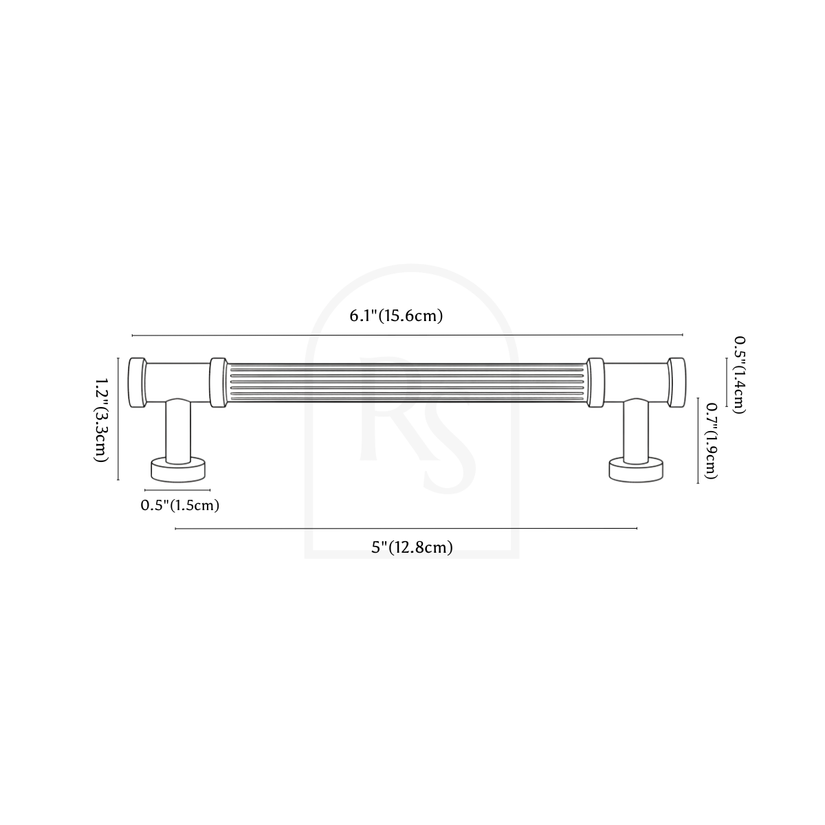 Aque Knob & Pull Bar line drawing 3