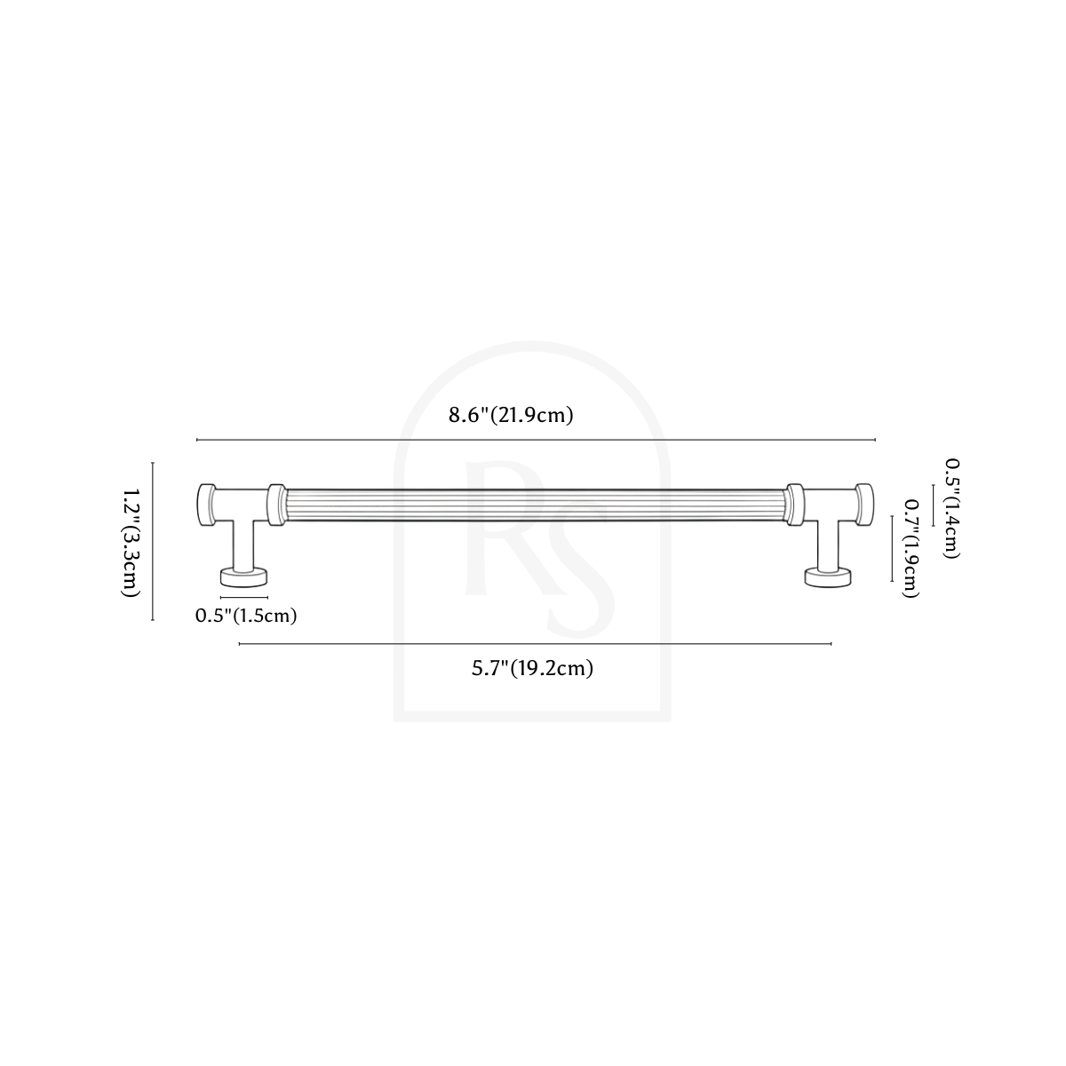 Aque Knob & Pull Bar line drawing 4