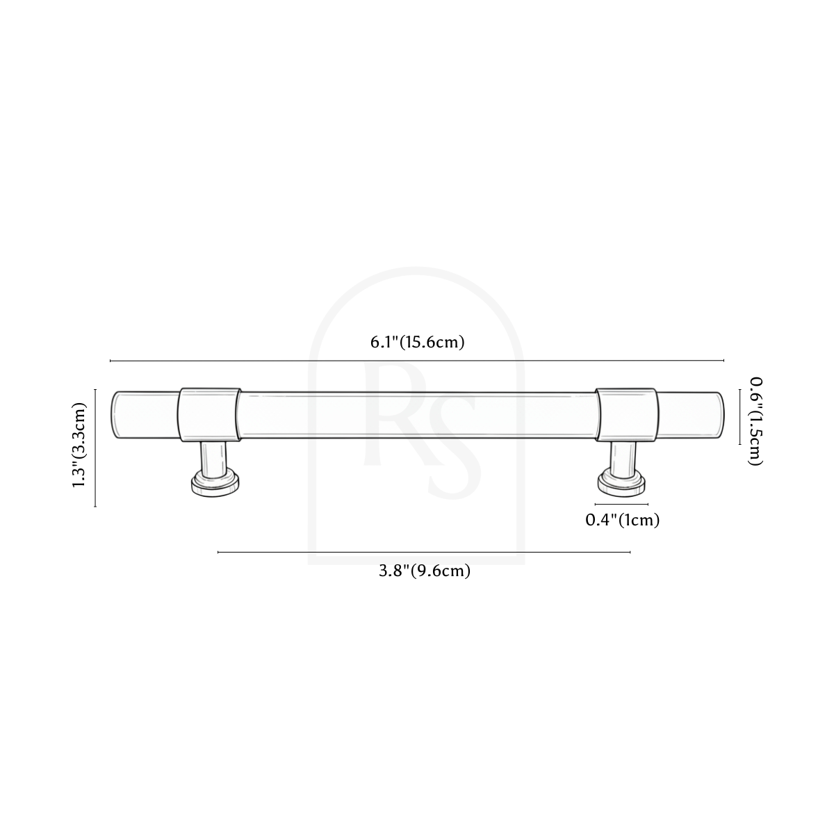Pras Knob & Pull Bar line drawing 2
